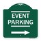 Signmission Thanks for Coming Turn Right for Exit Event Parking with Right Arrow, Green & White, GW-1818-22823 A-DES-GW-1818-22823 - alternate 1